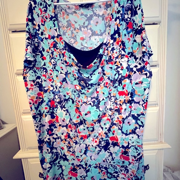 GEORGE Multi-colored floral top in turquoise, Size 3X - Picture 5 of 5